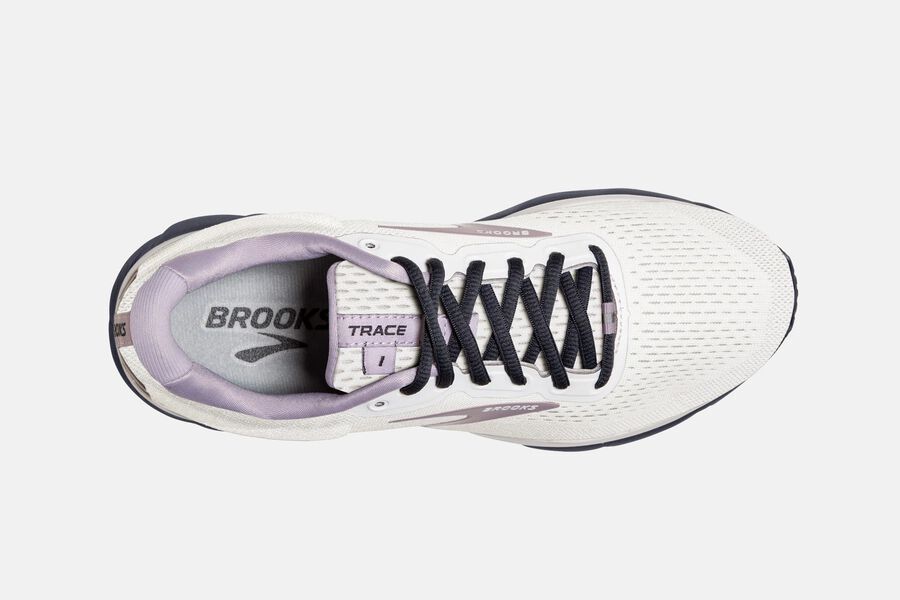 Brooks Running Shoes Womens White/Pink - Trace Road - 8736-NPLXT